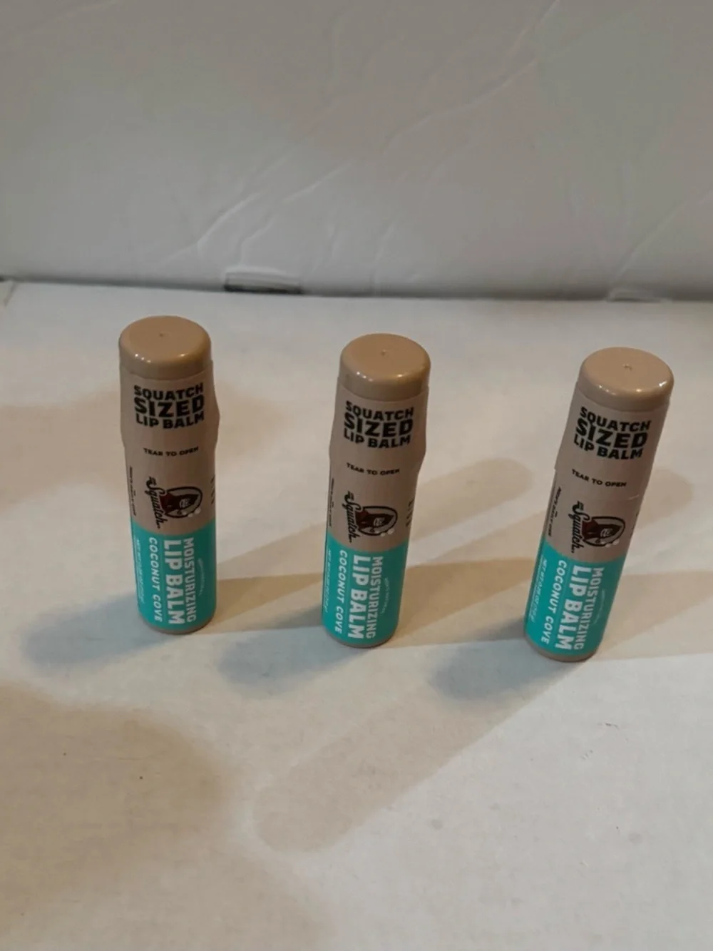 3 Dr. Squatch Coconut Cove Moisturizing Natural Lip Balm for Men, 0.25 oz